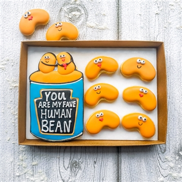 "You Are My Fave Human Bean" Hand-Iced Cookie Letterbox Gift