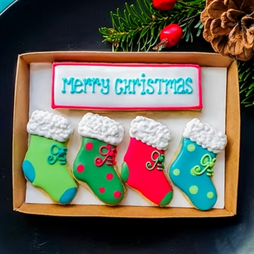 Mini Christmas Stockings - Hand-Iced Cookie Letterbox Gift