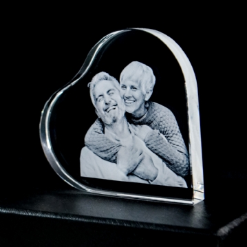Personalised Engraved Photo Crystal Heart