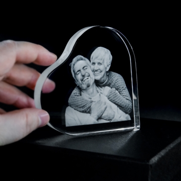 Personalised Engraved Photo Crystal Heart