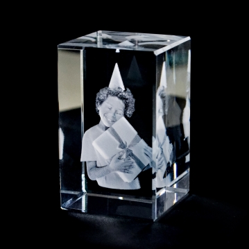 3D Personalised Engraved Photo Crystal Block