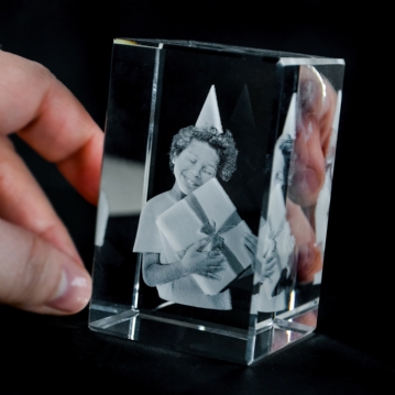 3D Personalised Engraved Photo Crystal Block