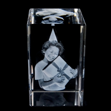 3D Personalised Engraved Photo Crystal Block