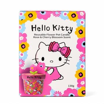 Hello Kitty Reusable Plant Pot Scented Candle - Rose & Cherry Blossom