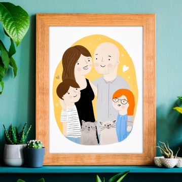 Personalised Custom Illustrated Family Portraits 