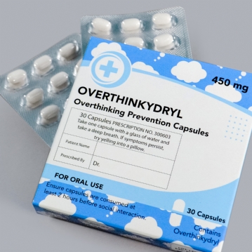 Overthinkydryl - Joke Prescription Mint Sweets