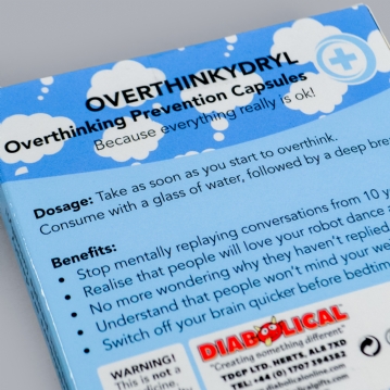 Overthinkydryl - Joke Prescription Mint Sweets