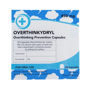 Overthinkydryl - Joke Prescription Mint Sweets