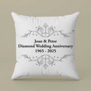 Personalised Diamond Anniversary Cushion