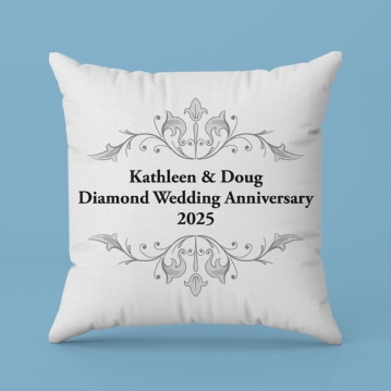 Personalised Diamond Anniversary Cushion