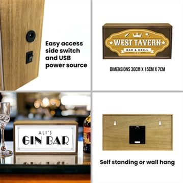 Personalised Bar Light Boxes