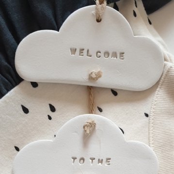 Handmade Welcome to the World Cloud Hanging Decoration