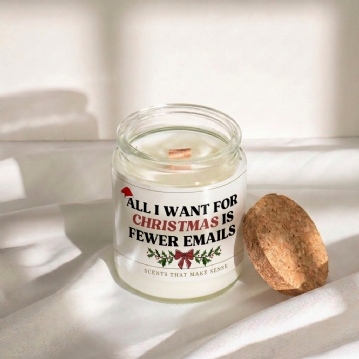 "All I Want for Christmas is Fewer Emails" Candle
