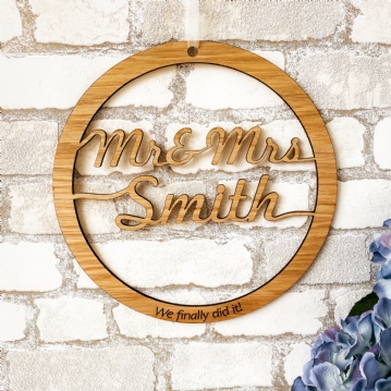 Mr & Mrs Wedding Personalised Hoop Sign