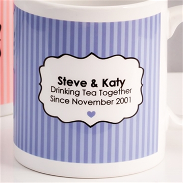 Personalised Drinking Tea Together Pair of Mugs
