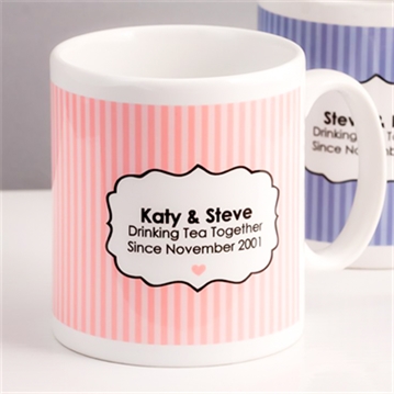 Personalised Drinking Tea Together Since... Pair of Mugs