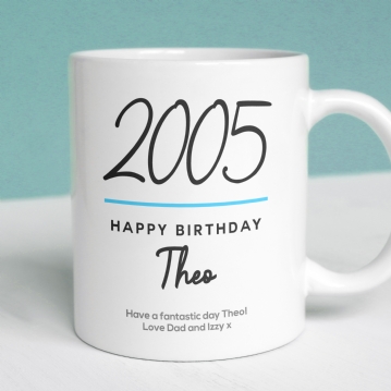 Classy 18th Birthday Year Personalised Mug