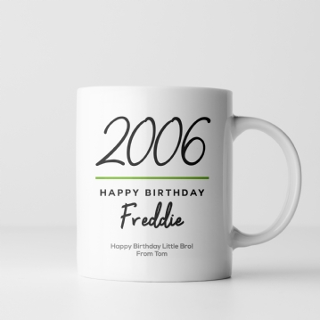 Classy 18th Birthday Year Personalised Mug