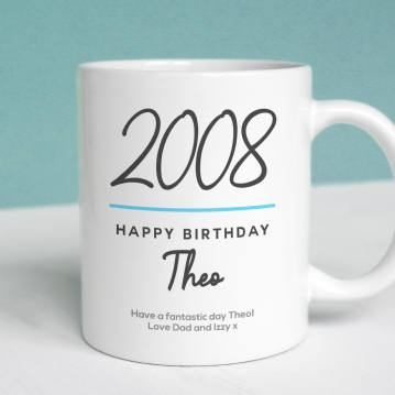 Classy 18th Birthday Year Personalised Mug
