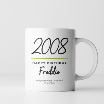 Classy 18th Birthday Year Personalised Mug