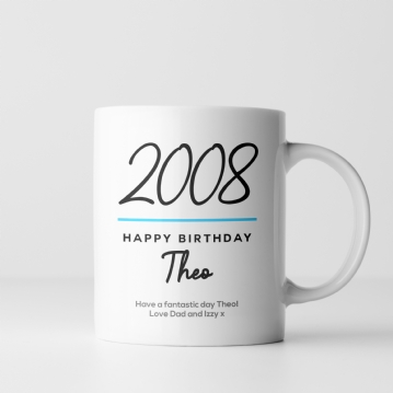 Classy 18th Birthday Year Personalised Mug