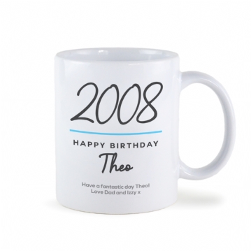 Classy 18th Birthday Year Personalised Mug