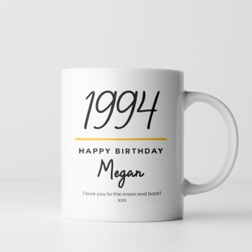 Classy 30th Birthday Year Personalised Mug