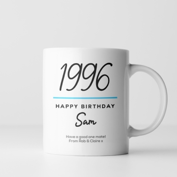 Classy 30th Birthday Year Personalised Mug