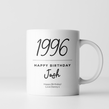 Classy 30th Birthday Year Personalised Mug