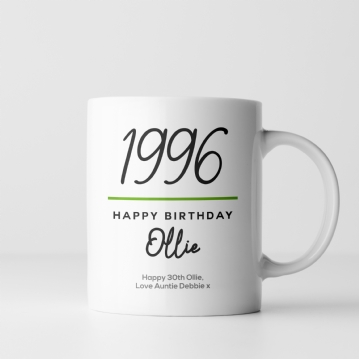 Classy 30th Birthday Year Personalised Mug