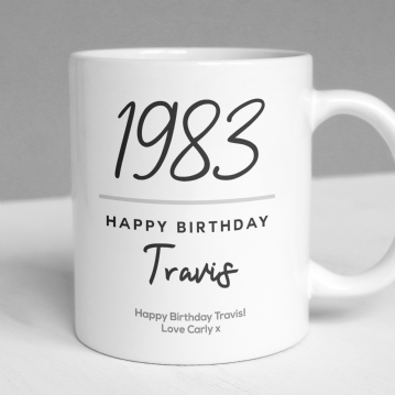 Classy 40th Birthday Year Personalised Mug