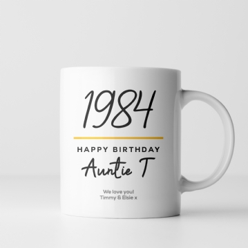 Classy 40th Birthday Year Personalised Mug
