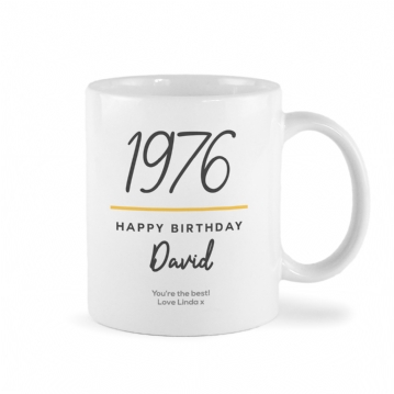 Classy 50th Birthday Year Personalised Mug
