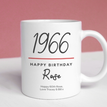 Classy 60th Birthday Year Personalised Mug