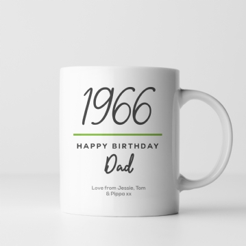 Classy 60th Birthday Year Personalised Mug