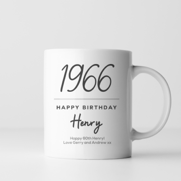 Classy 60th Birthday Year Personalised Mug