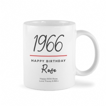 Classy 60th Birthday Year Personalised Mug