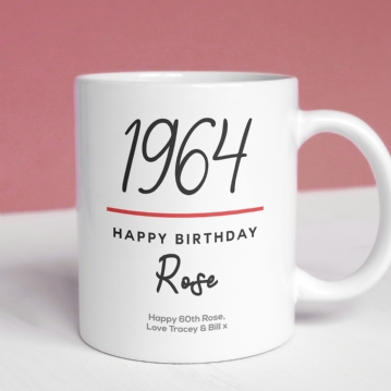 Classy 60th Birthday Year Personalised Mug
