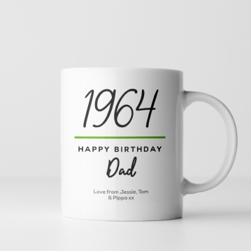 Classy 60th Birthday Year Personalised Mug