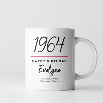 Classy 60th Birthday Year Personalised Mug