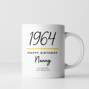 Classy 60th Birthday Year Personalised Mug