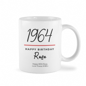 Classy 60th Birthday Year Personalised Mug