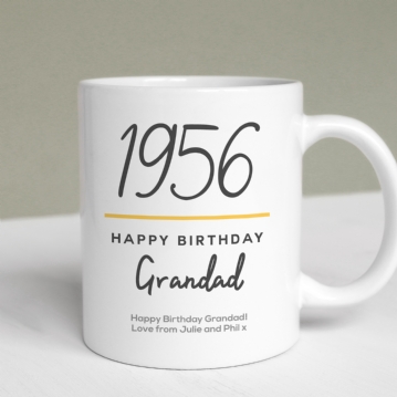 Classy 70th Birthday Year Personalised Mug
