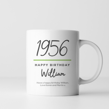 Classy 70th Birthday Year Personalised Mug