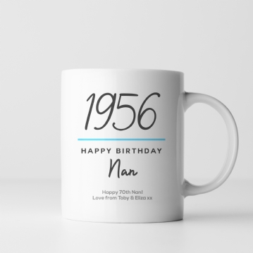 Classy 70th Birthday Year Personalised Mug
