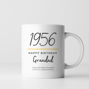 Classy 70th Birthday Year Personalised Mug