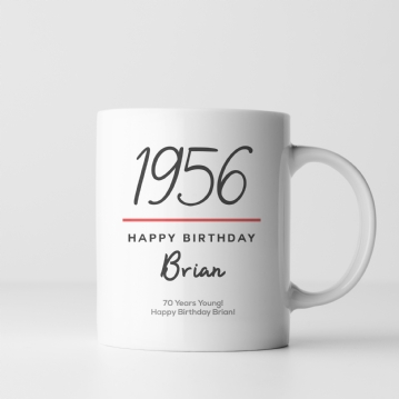 Classy 70th Birthday Year Personalised Mug