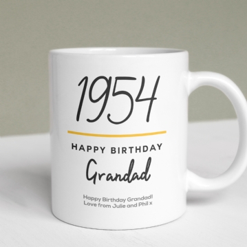 Classy 70th Birthday Year Personalised Mug