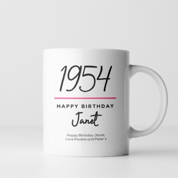 Classy 70th Birthday Year Personalised Mug