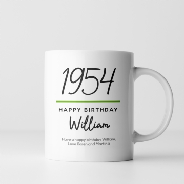 Classy 70th Birthday Year Personalised Mug